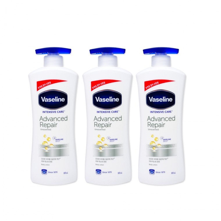 วาสลีน ดรายสกิน รีแพร์ โลชั่น (600ml) - 3 ชิ้น โลชั่นบำรุงผิว บอดี้โลชั่น สำหรับผิวแห้ง