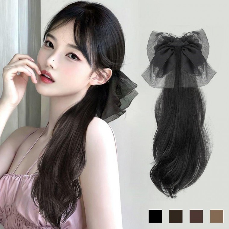 วิกผมหางม้าแบบคลิปหนีบ Chiffon Ribbon C-curl SD-230333