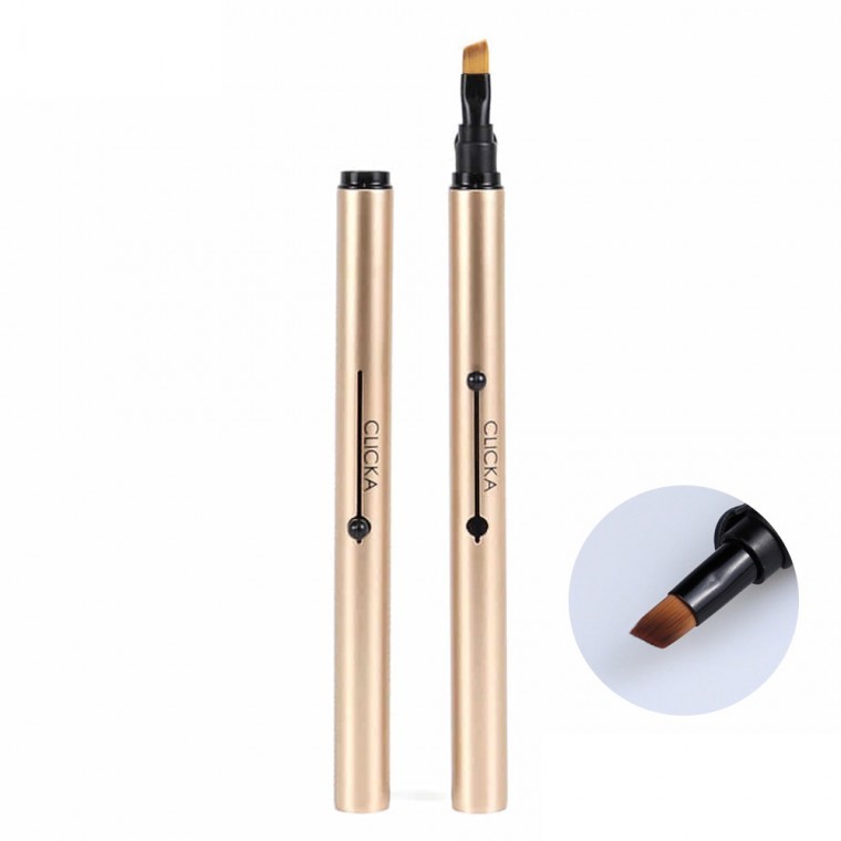 Clika One-Touch Auto Cap Makeup Brush (สี Champagne Gold)