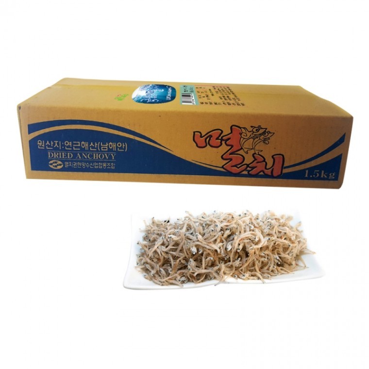 ปลา멸치แห้ง Jiri (เกรดดี) ขนาดเล็ก 1.5kg