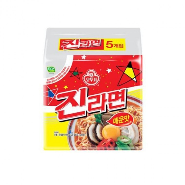 โอตตูกี จินราเมง รสเผ็ด บะหมี่ห่อ มัลติแพ็ค 5 ชิ้น 8 แพ็ค