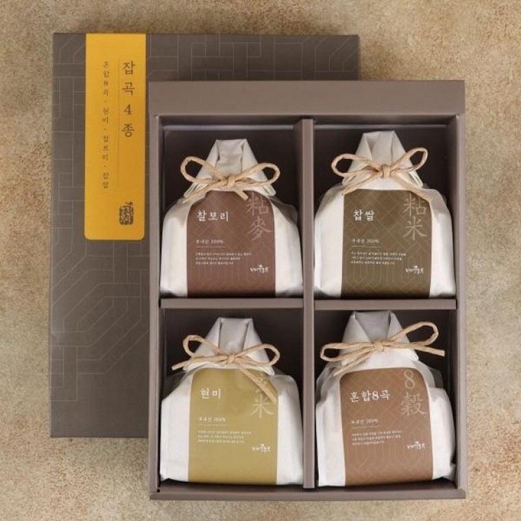 ชุดธัญพืชพรีเมี่ยมจอนจู 4 ชนิด ข้าวบาร์เลย์เหนียว 500g ข้าวกล้อง 500g ข้าวเหนียว 500g ธัญพืชผสม 8 ชนิด