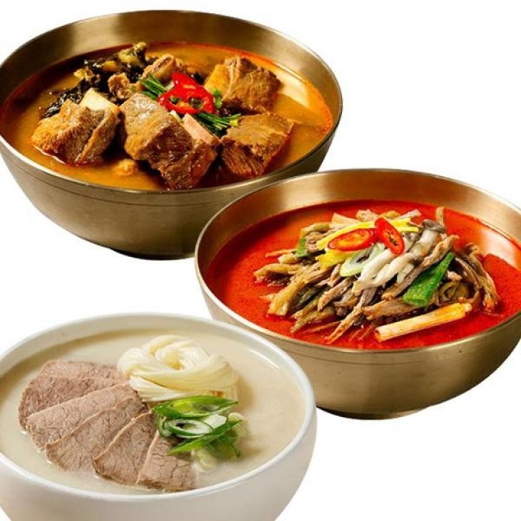 ชุดหม้อไฟสำเร็จรูป 3 ชนิด ชนิดละ 2 ซอง (รวม 6 ซอง: ซุปเนื้อเผ็ด ซุปซี่โครงวัว ซุปกระดูกวัว)