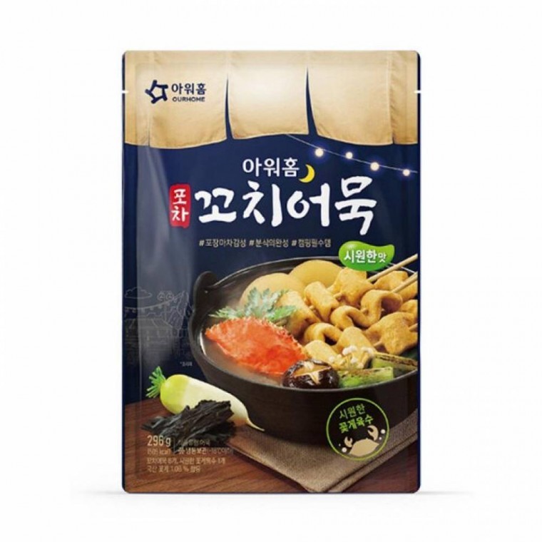 สำหรับเด็ก อาวเออร์โฮม ไม้เสียบโอเด้งรสเย็น 296g X 4 ชิ้น (แช่แข็ง) อาหารสำเร็จรูป