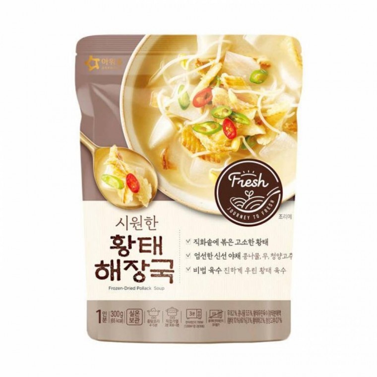 สำหรับคนอยู่คนเดียว อาวเออร์โฮม ซุปแฮจังกุกปลาพอลล็อคแห้งรสเย็น 300g X 6 ชิ้น อาหารสำเร็จรูป