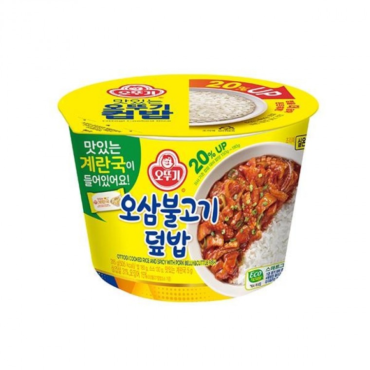 ข้าวหน้าปลาหมึกผัดเผ็ดหมูสามชั้น 310g 12 ชิ้น 1 กล่อง โอตตุกี