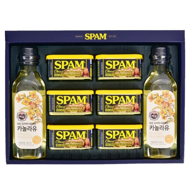 ชุดของขวัญ Spam น้ำมันคาโนล่า แบบรวม 1 ชิ้น 8 ชนิด 5 ชุด