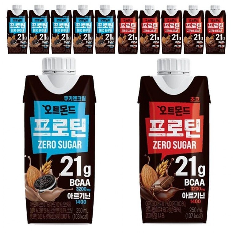 โอ๊ตมอนด์ โปรตีน ไม่มีน้ำตาล 250ml คุกกี้แอนด์ครีม ช็อกโกแลต 6 แพ็ค