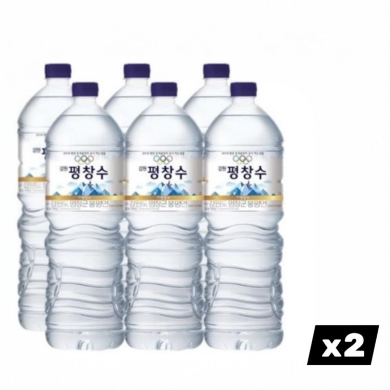 น้ำดื่มพยองชางซู คังวอน ไม่มีฉลาก 2L x 12 ขวด ขนาดใหญ่ สำหรับดื่ม