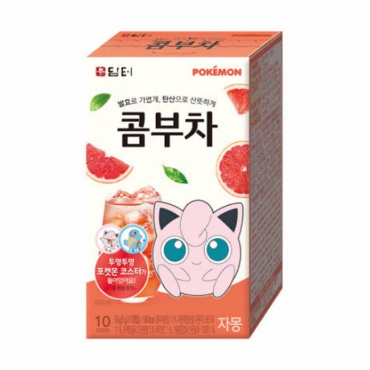 Damteo Kombucha Grapefruit 10 ซอง สำหรับชาฤดูร้อน ดื่มแล้วสดชื่น