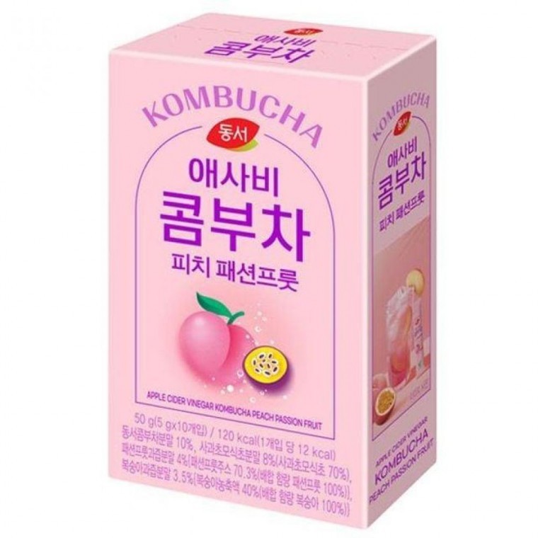 Dongsuh Aesabi Kombucha Peach Passion Fruit 5g x 10 ซอง Dongsuh Foods