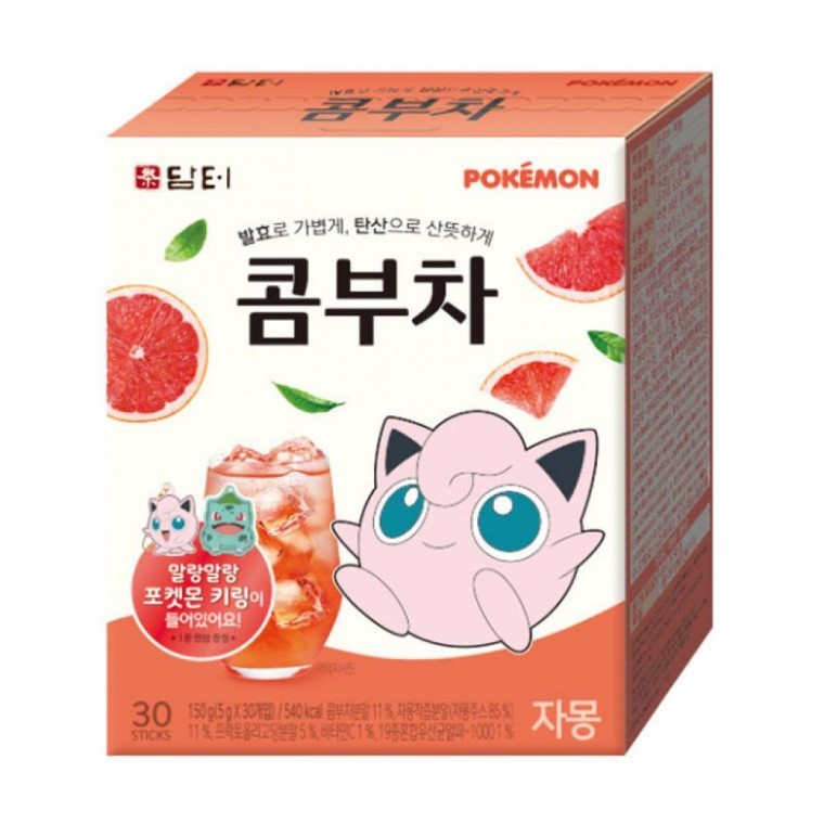 (ส่งฟรี) Damteo Kombucha Grapefruit 30 ซอง ดื่มแล้วสดชื่น อิ่มท้อง