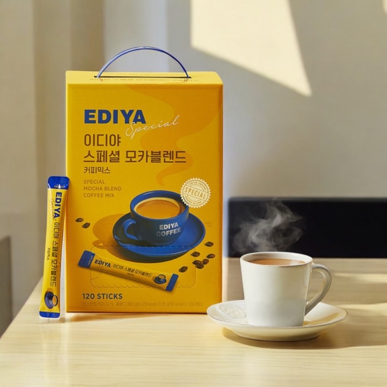 Ediya Coffee Mix 120 ซอง Mocha Blend กาแฟนุ่มนวลสำหรับโฮมคาเฟ่