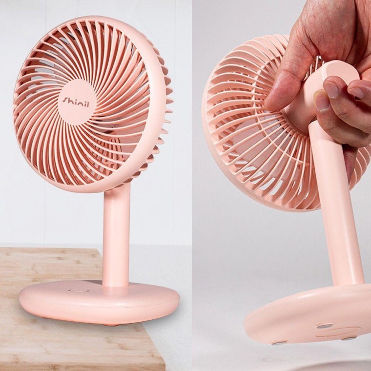 พัดลมตั้งโต๊ะ Sinil Desktop Fan ชาร์จได้ สีชมพู มินิ แบบตั้งโต๊ะ เสียงเบา BLDC PK04KP