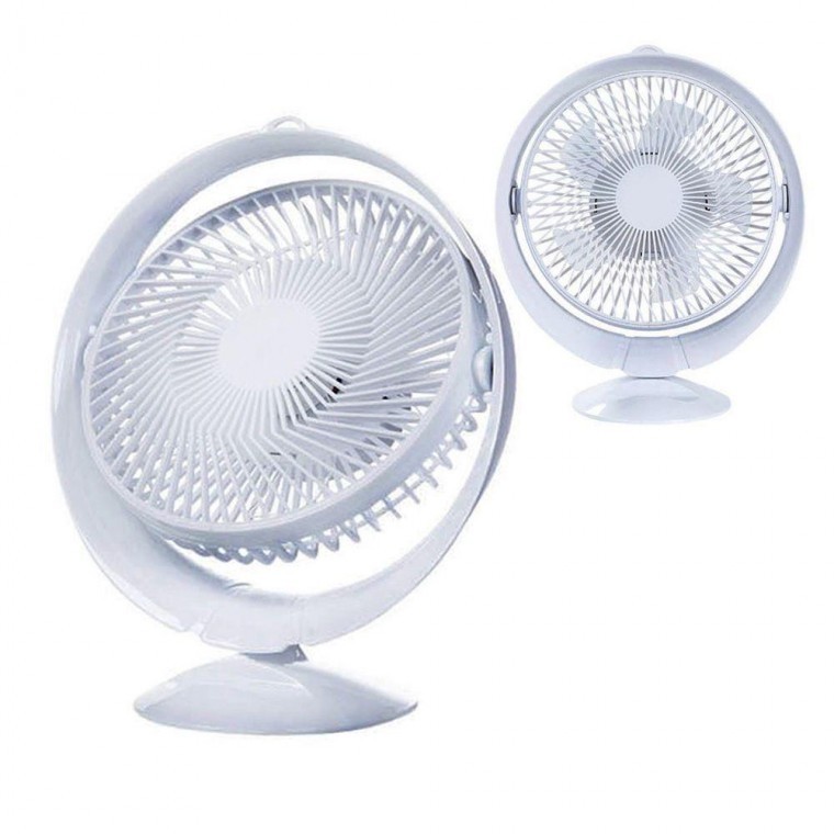 พัดลมตั้งโต๊ะ Cooling Fan แบบมีขาตั้ง ชาร์จ USB หมุนได้ 360 องศา สำหรับตั้งโต๊ะ ห้องนอน สำนักงาน