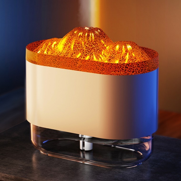 [Wellson] เครื่องเพิ่มความชื้น USB ไฟมู้ดไลท์ Volcano V1 (300ml) (สีขาว)