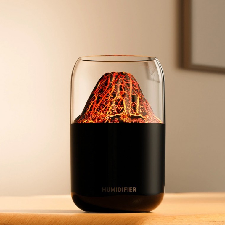 [Wellson] เครื่องเพิ่มความชื้น USB ไฟมู้ดไลท์ Volcano V2 (250ml) (สีดำ)