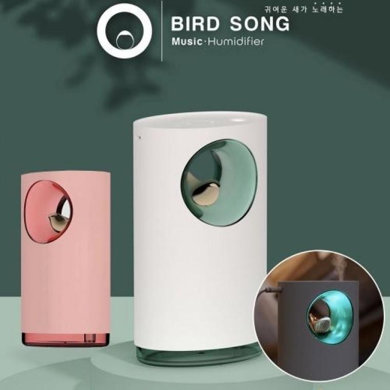 เครื่องเพิ่มความชื้นเสียงนก USB ฮีลลิ่ง พร้อมไฟมู้ดไลท์ สำหรับในรถยนต์