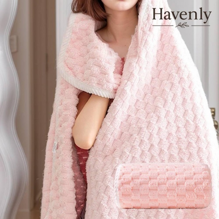 ผ้าเช็ดตัวอาบน้ำ Havenly Quiet Bloom Pink Check Velvet Cloud Veil แห้งเร็ว ของขวัญ เนื้อนุ่ม สระว่ายน้ำ