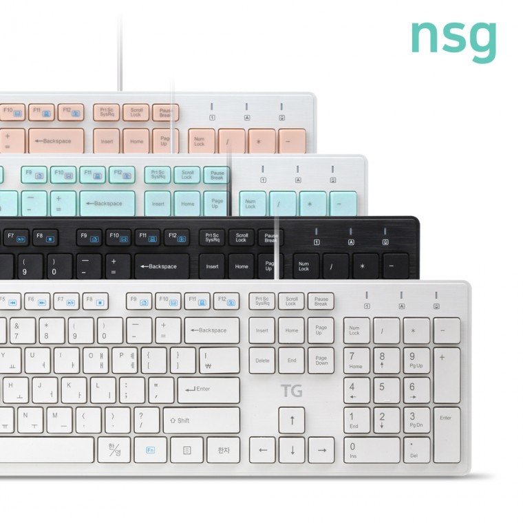 คีย์บอร์ดมีสายแบบบาง เสียงเงียบ พร้อมคีย์สกิน TG-K500U