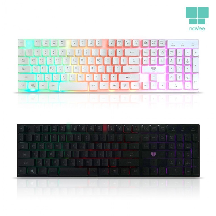 คีย์บอร์ด RGB Nabee NV143-RKB10U สีรุ้ง