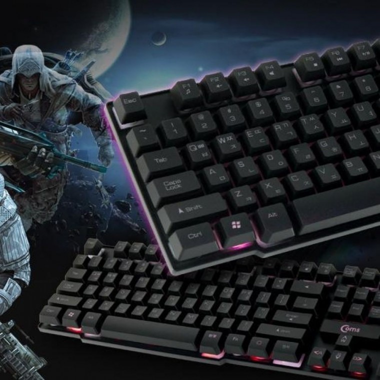 คีย์บอร์ดเกมมิ่ง LED 3 สี USB คีย์บอร์ดคอมพิวเตอร์ คีย์บอร์ดสำนักงาน