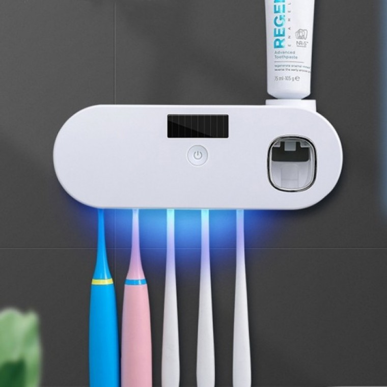 เครื่องฆ่าเชื้อแปรงสีฟันไร้สายแบบชาร์จพลังงานแสงอาทิตย์ Pureon (สีขาว)