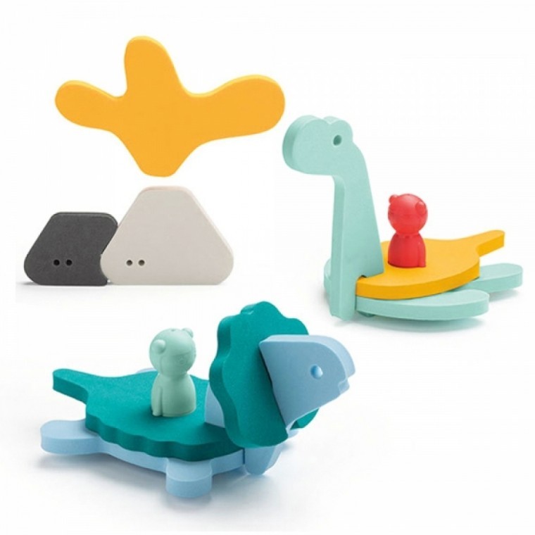 Cute บล็อกประกอบ 3 มิติสำหรับเล่นในอ่างอาบน้ำ (Dino World)