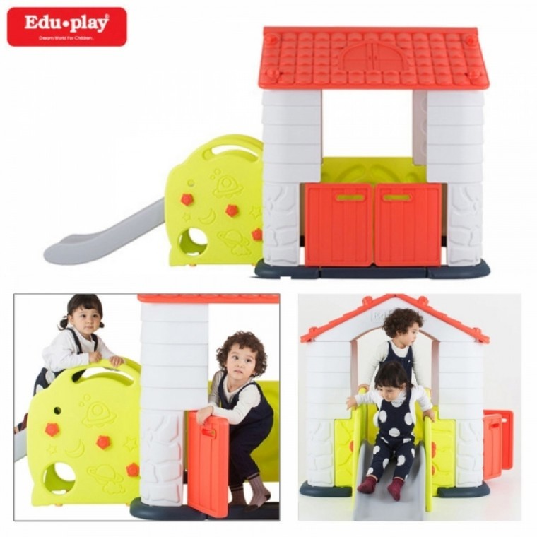 Edu Play House 3 บ้านสไลเดอร์ (สีปะการัง)