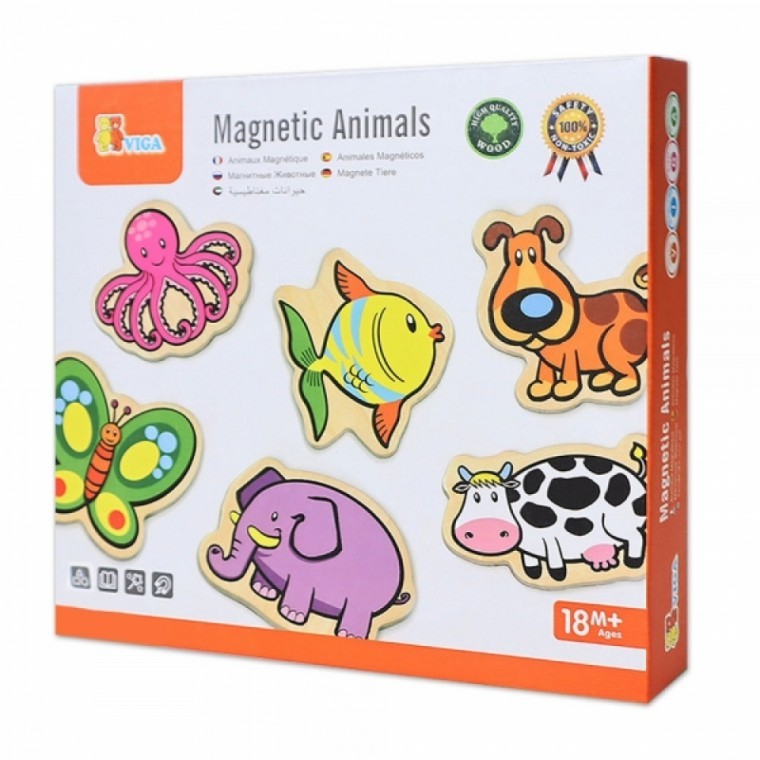 Biga ตัวต่อแม่เหล็กไม้รูปสัตว์ 20 ชิ้น (V58923)