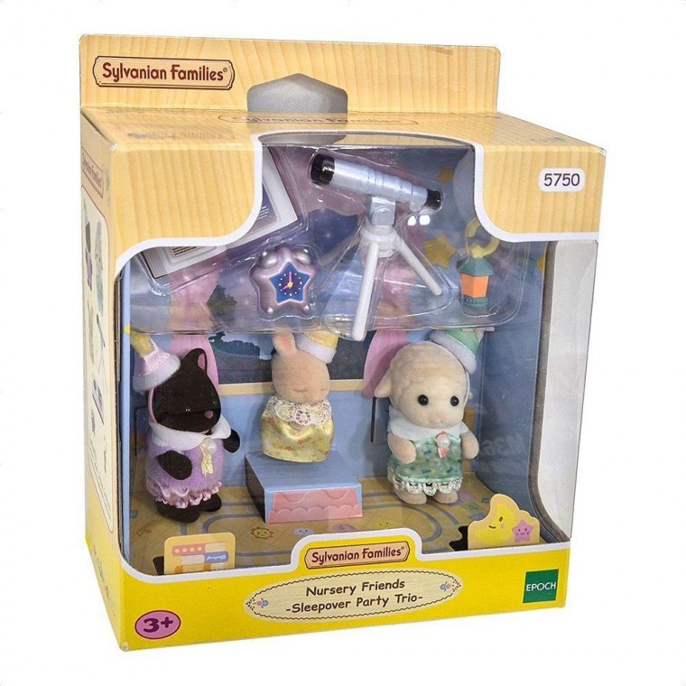 ชุดนอนลายดวงดาวของเพื่อนรักครอบครัว Sylvanian Family ของขวัญของเล่นฟิกเกอร์ตุ๊กตาสัตว์สำหรับเด็ก