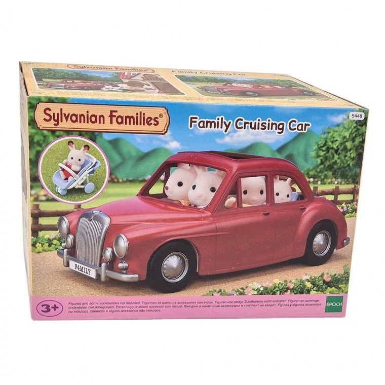 รถยนต์ครอบครัวสีแดง Sylvanian Family ของขวัญของเล่นฟิกเกอร์ตุ๊กตาสัตว์สำหรับเด็ก