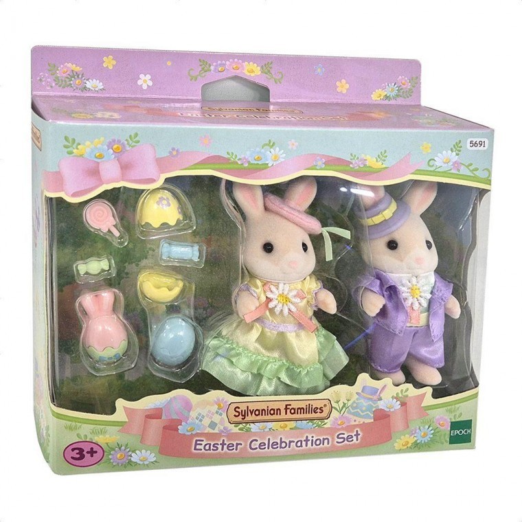 ชุดคู่รักกระต่ายมาร์กาเร็ต Sylvanian Family ของขวัญของเล่นฟิกเกอร์ตุ๊กตาสัตว์สำหรับเด็ก