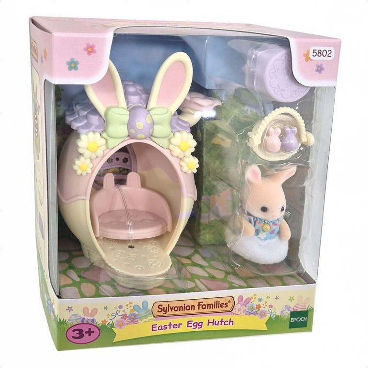 บ้านไข่สีพาสเทลของกระต่ายมาร์กาเร็ต Sylvanian Family ของขวัญของเล่นฟิกเกอร์ตุ๊กตาสัตว์สำหรับเด็ก