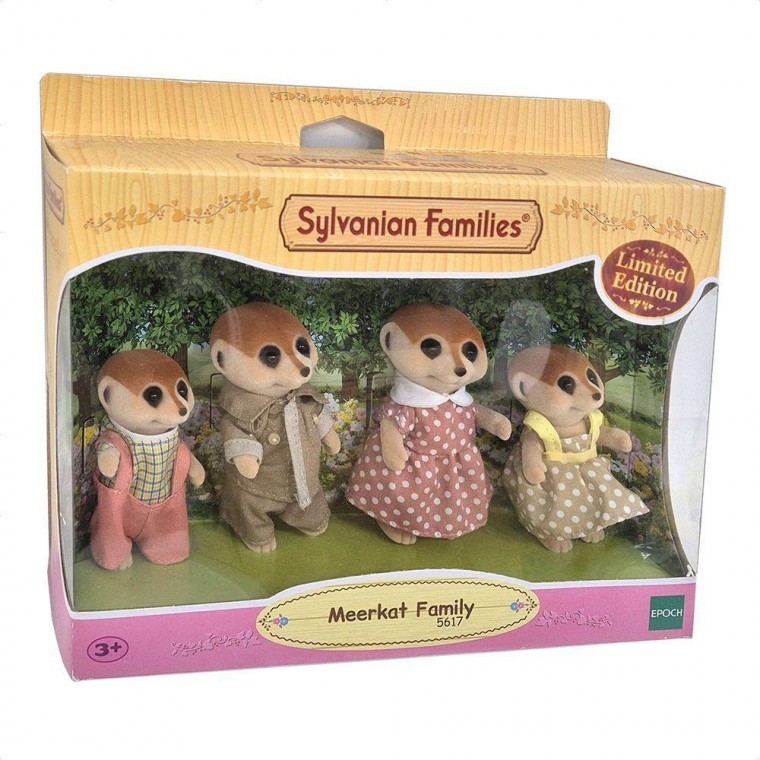 ครอบครัวเมียร์แคท Sylvanian Family ของขวัญของเล่นฟิกเกอร์ตุ๊กตาสัตว์สำหรับเด็ก