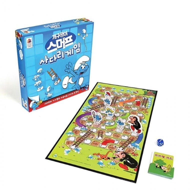เกมกระดานสำหรับเด็ก เกมไล่จับบันได Smurf ซุกซน