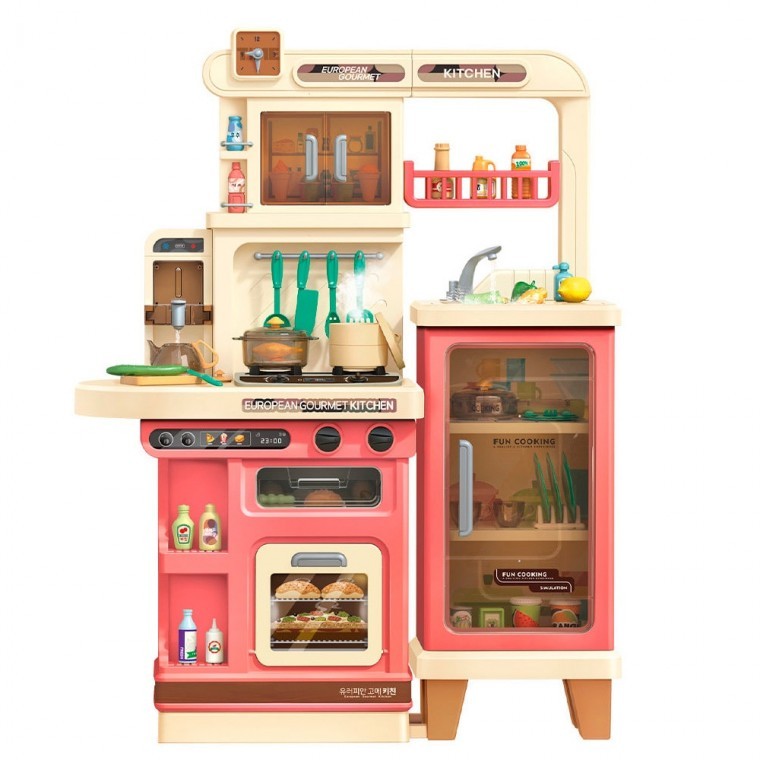 บานี่แลนด์ ชุดของเล่นครัวยุโรป Gourmet Kitchen สีชมพู (8931152) ของเล่นครัวเด็กเล็ก