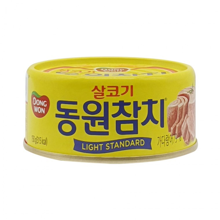 ปลาทูน่าไลท์สแตนดาร์ดดงวอน 150ก. DHA เนื้อล้วน กระป๋องแบบเปิดง่าย