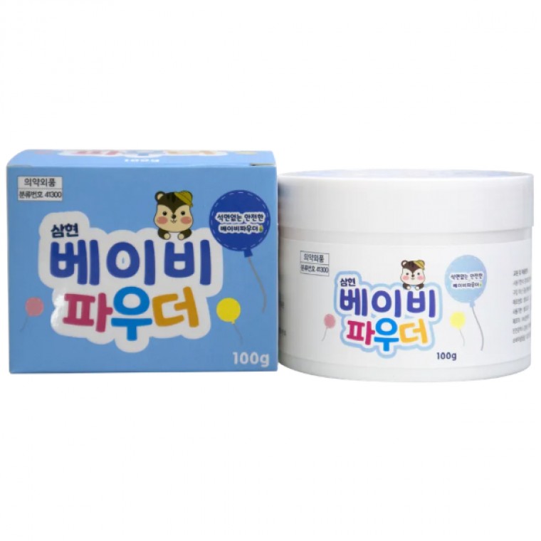 Samhyun Baby Powder 100g 1 ชิ้น สำหรับผื่นผ้าอ้อม เด็กแรกเกิด ทารก