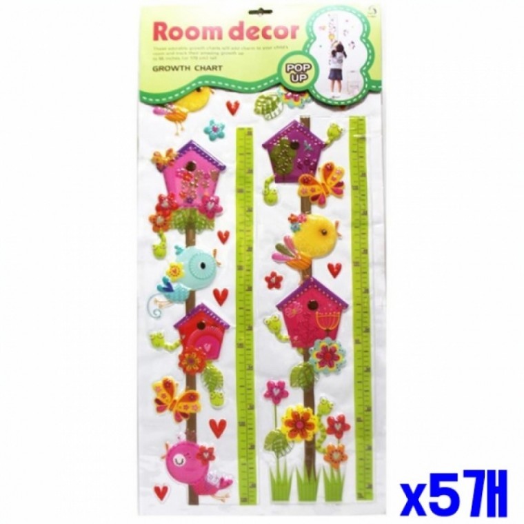 สติ๊กเกอร์วัดความสูง 3 มิติสำหรับเด็ก 32x60ซม. X5 ชิ้น