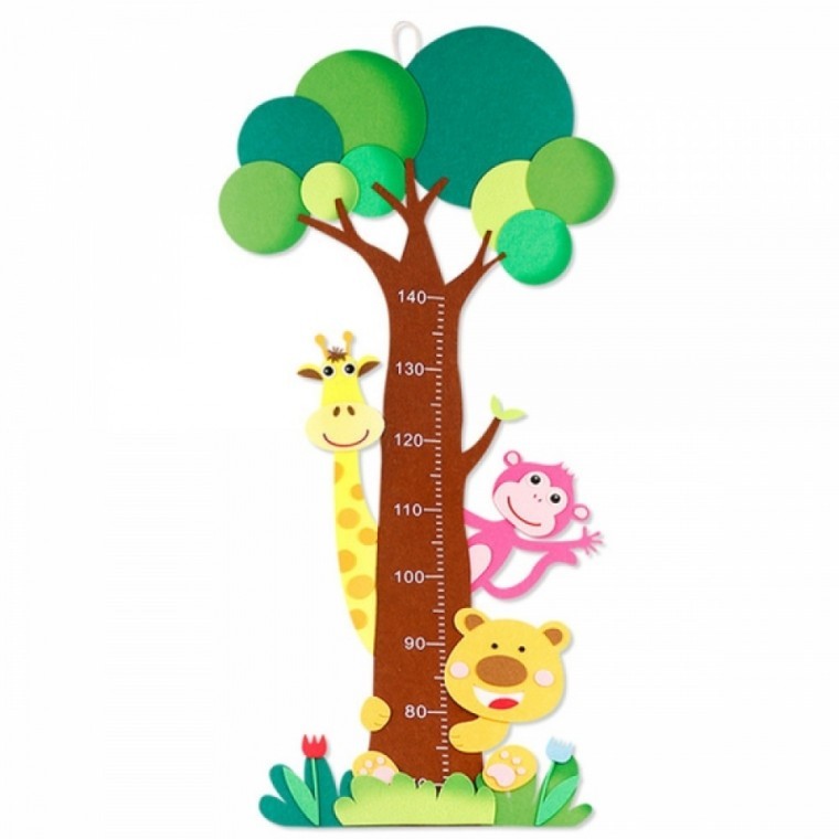 Uniat (สักหลาด) สายวัดความสูง ลายสัตว์ป่า Two-Tone
