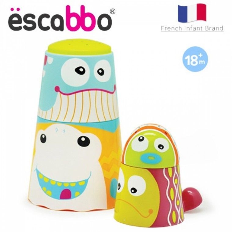 Escabo 1234 ชุดแก้วเรียงซ้อน 4 ชิ้น ของเล่นอาบน้ำ