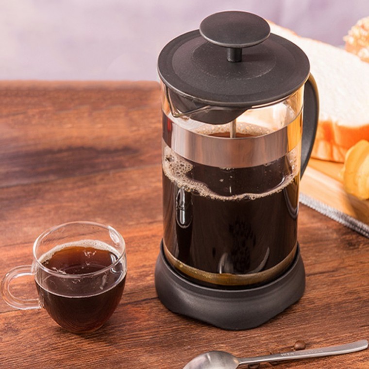 เครื่องชงกาแฟ French Press แก้วทนความร้อน Black Tea สำหรับตีฟองนม