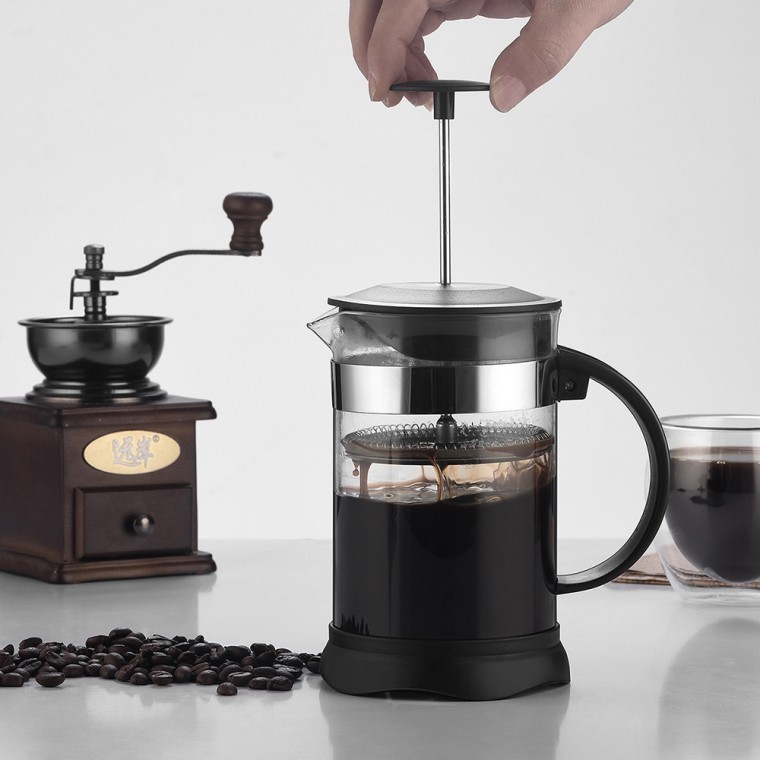 เครื่องชงกาแฟ French Press แก้วทนความร้อน Black Tea สำหรับตีฟองนม