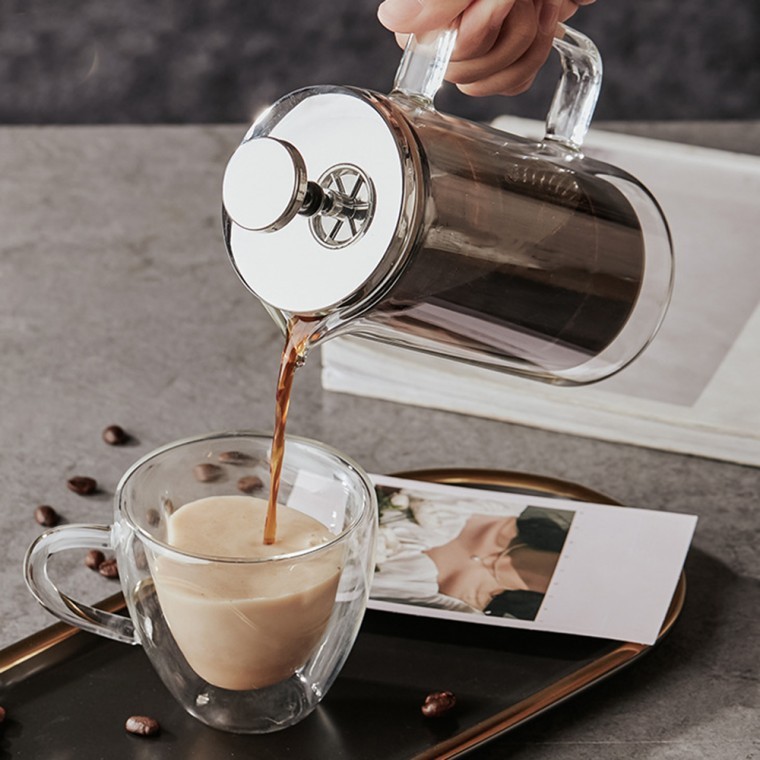 เครื่องชงกาแฟ French Press แก้วทนความร้อน 2 ชั้น PURE Coffee