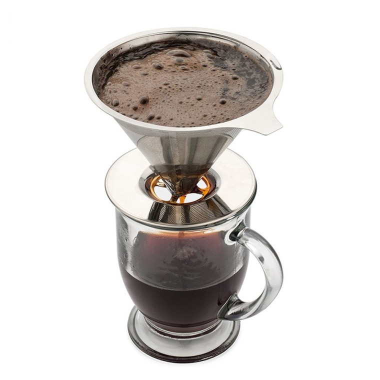 ที่ดริปกาแฟสแตนเลสแบบ Pour-over ที่ไม่ต้องใช้กระดาษกรอง