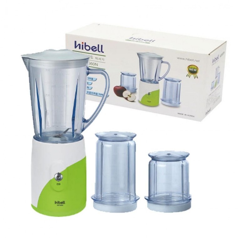 เครื่องปั่น Hibell 560 พร้อมถ้วยปั่น 3 แบบ มอเตอร์ทรงพลัง เครื่องปั่นอเนกประสงค์แบบมัลติฟังก์ชันพร้อมแก้วน้ำและเครื่องบด