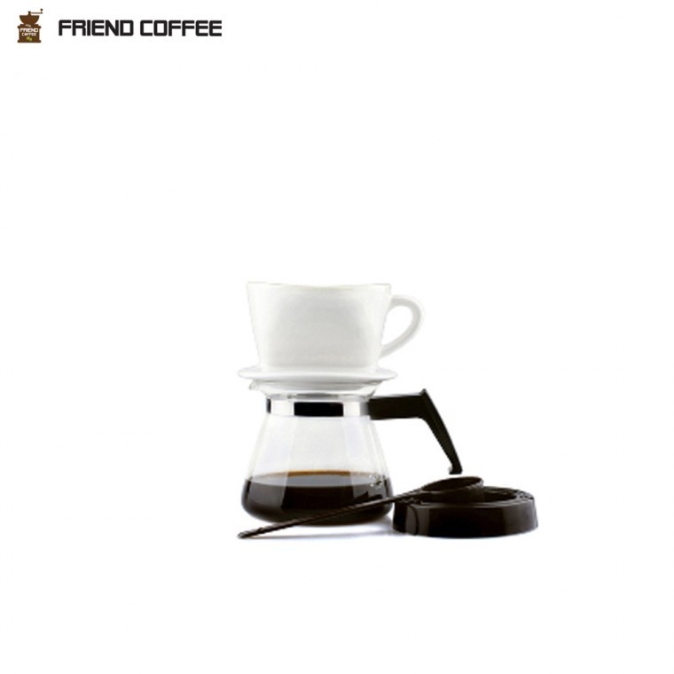 ชุดกาแฟ ชุดดริปเซรามิก 101LD สำหรับโฮมคาเฟ่ สีขาว 1-2 ท่าน
