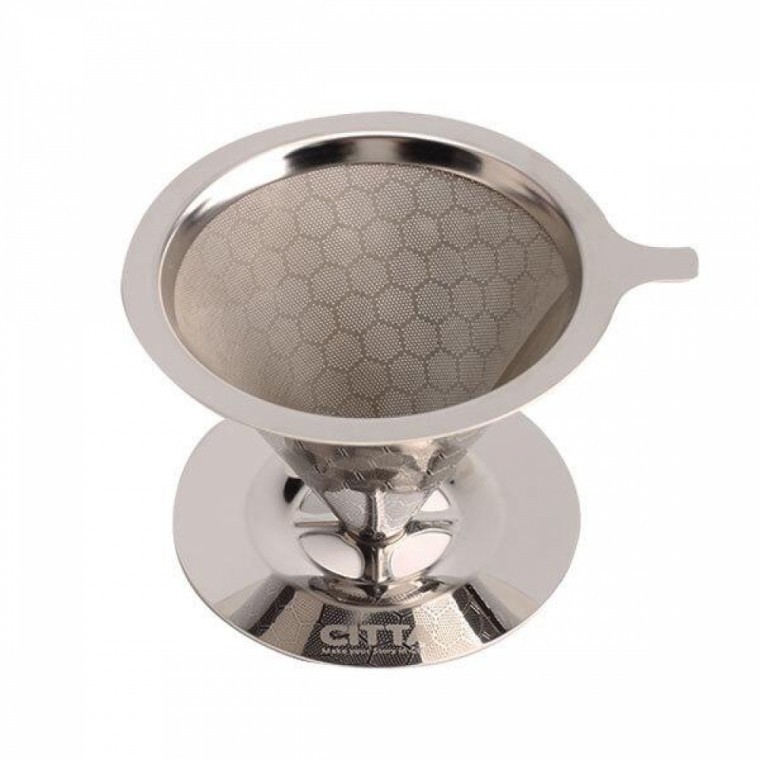 ที่ดริปกาแฟสแตนเลส Honeycomb Sitta สำหรับโฮมคาเฟ่ 1-4 ท่าน สีเงิน