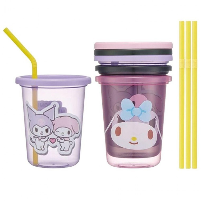 แก้วน้ำพร้อมหลอดลาย My Melody 320 มล. ชุด 1 แก้ว 3 หลอด